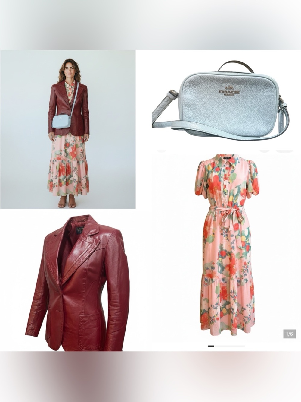 Spring Garden Capsule | Vintage Leather Blazer + Floral Midi + Coach Crossbody